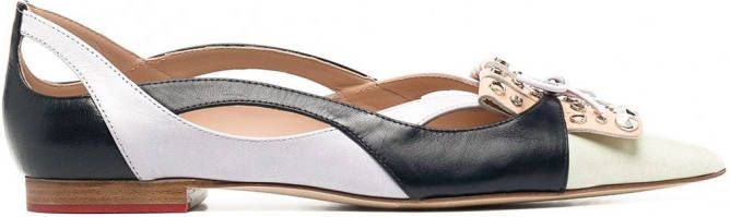 Scarosso Ballerina's met strikdetail Beige