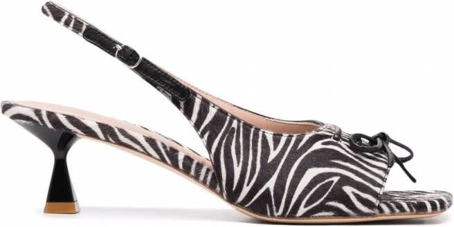 Scarosso Bella pumps met zebraprint Zwart