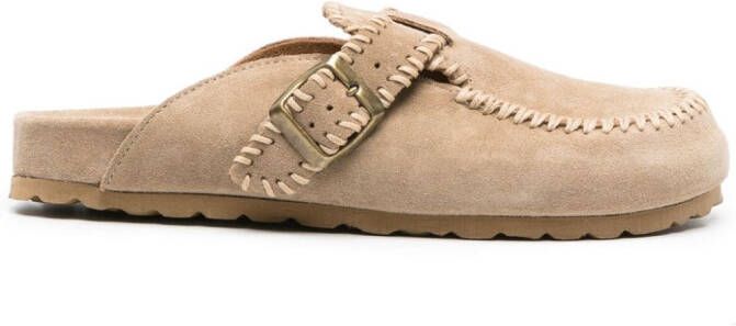 Scarosso Cheyenne suède slippers Beige