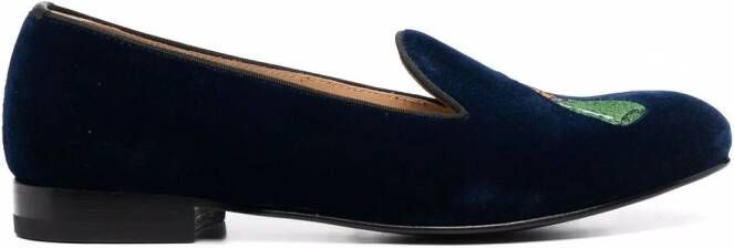 Scarosso Daisy fluwelen slippers Blauw