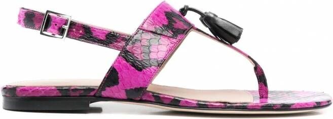 Scarosso Emma sandalen met slangenhuid-effect Roze