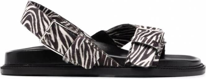 Scarosso Hailey sandalen met zebraprint Zwart