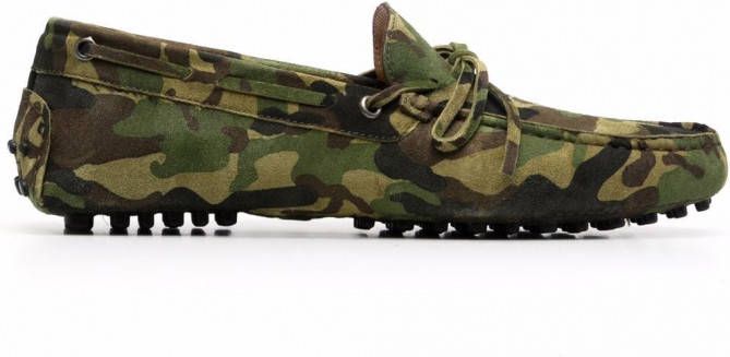 Scarosso James loafers met camouflage print Groen