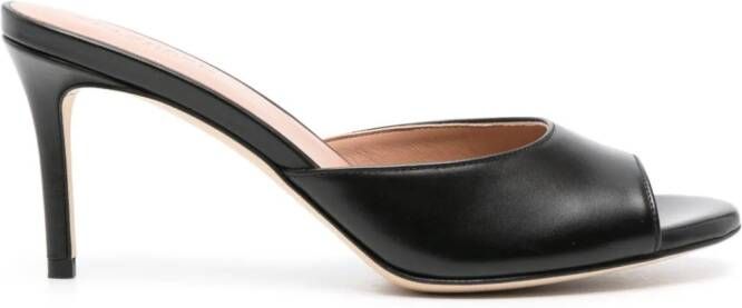 Scarosso Lohan 75mm leather mules Zwart