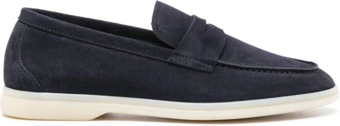 Scarosso Luciana penny-slot suede loafers Blauw