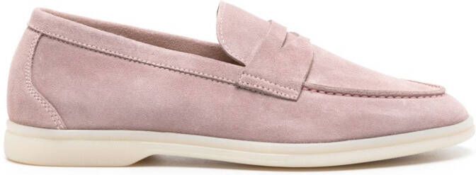 Scarosso Luciana penny-slot suede loafers Roze