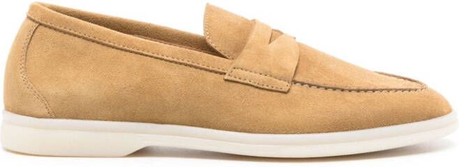 Scarosso Luciana suede penny loafers Beige