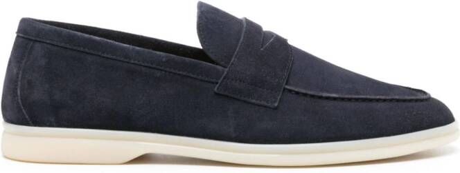 Scarosso Luciano suède penny loafers Blauw