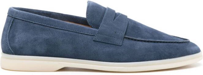 Scarosso Luciano suède penny loafers Blauw