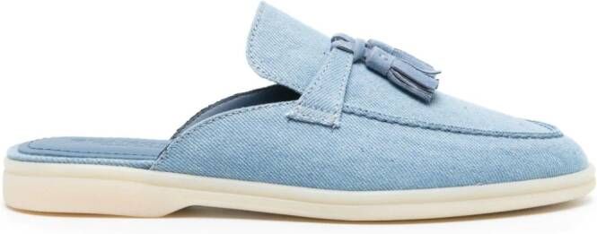 Scarosso Lucrezia slippers met kwastje Blauw