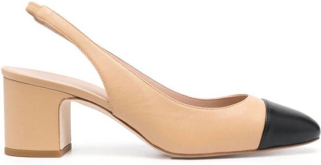 Scarosso Miranda leren pumps Beige