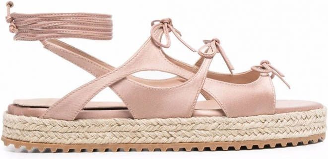 Scarosso Paula espadrille sandalen met bandjes Roze