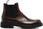 Scarosso Enkellaarzen met brogue detail Rood - Thumbnail 1