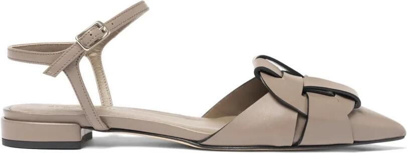 Scarosso Amanda geweven pumps met puntige neus Bruin