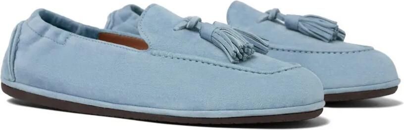 Scarosso Anais suède loafers met kwastjes Blauw