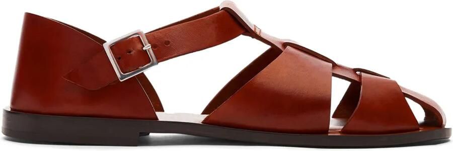 Scarosso Apollo leren sandalen met gesp Bruin