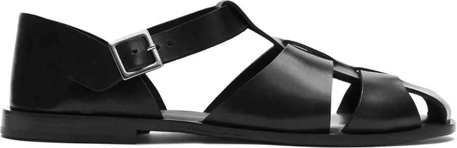 Scarosso Apollo leren sandalen Zwart