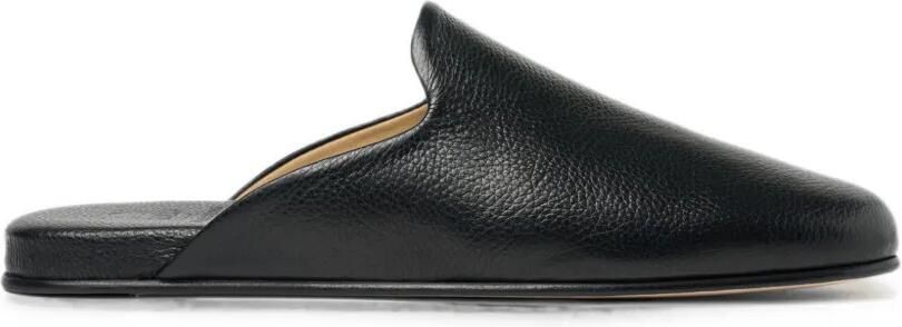 Scarosso Atlas Travel leren slippers Zwart