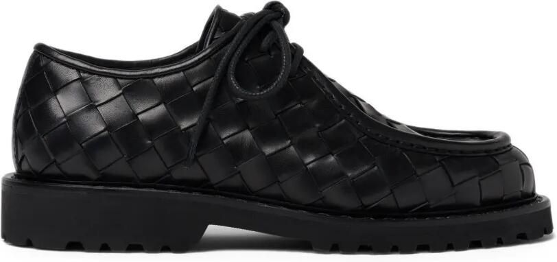Scarosso Damiana geweven leren derby schoenen Zwart