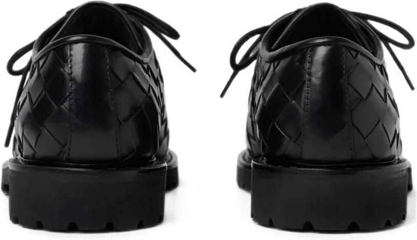 Scarosso Damiana geweven leren derby schoenen Zwart - Foto 3