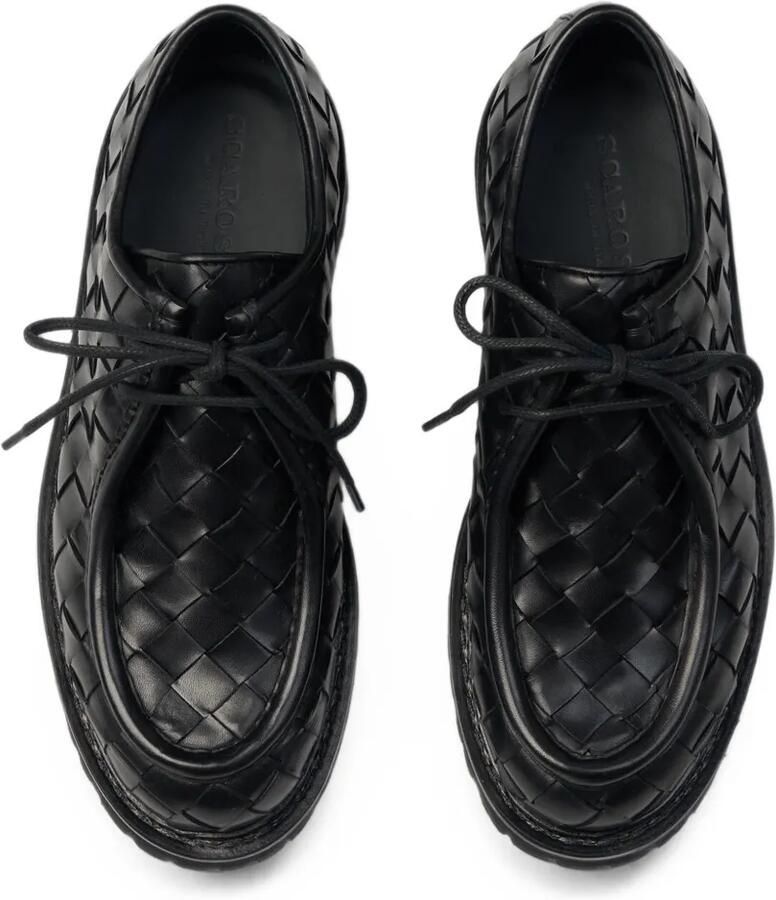 Scarosso Damiana geweven leren derby schoenen Zwart - Foto 2