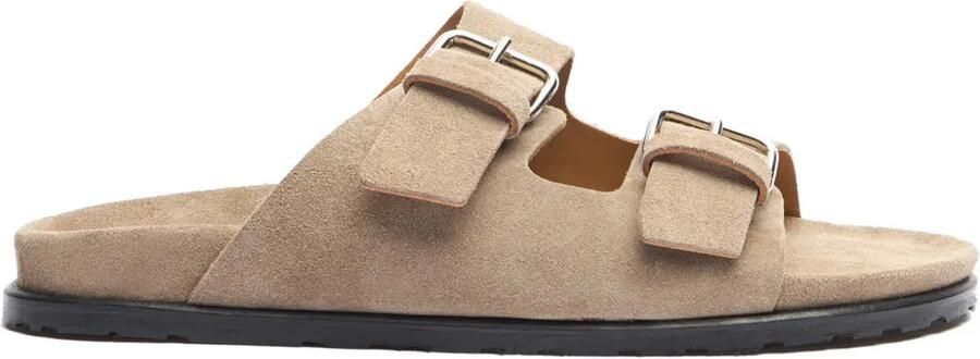 Scarosso Enea suède slippers Beige