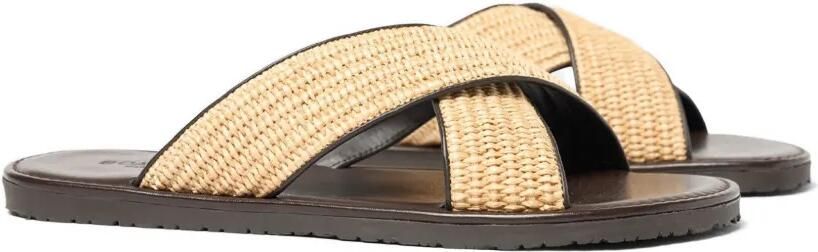 Scarosso Ettore raffia sandalen met gekruiste bandjes Beige - Foto 4