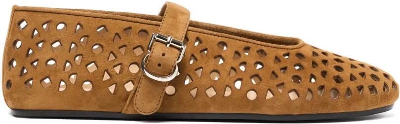 Scarosso Evelyn geperforeerde ballerina's Bruin