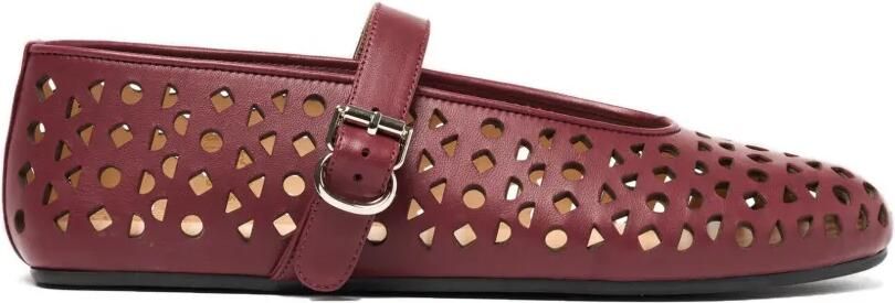 Scarosso Evelyn geperforeerde ballerina's Rood