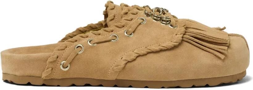 Scarosso Flora suède muiltjes Beige