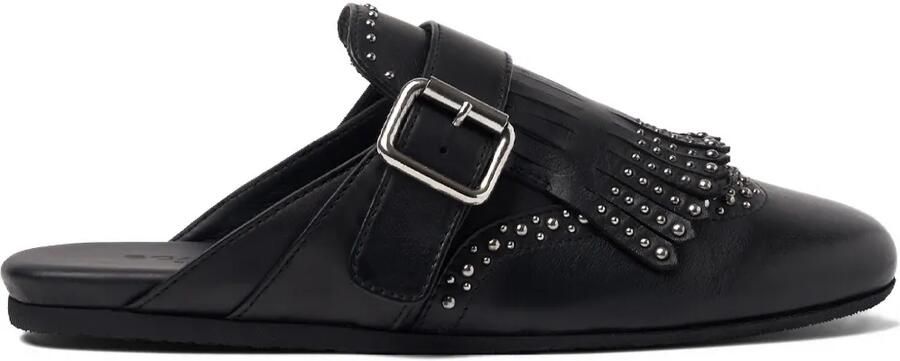 Scarosso Gaia muiltjes met franje en studs Zwart