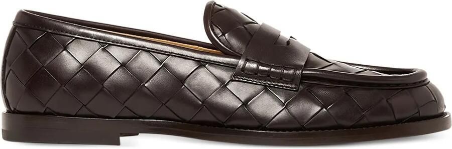 Scarosso Geweven leren loafers Bruin