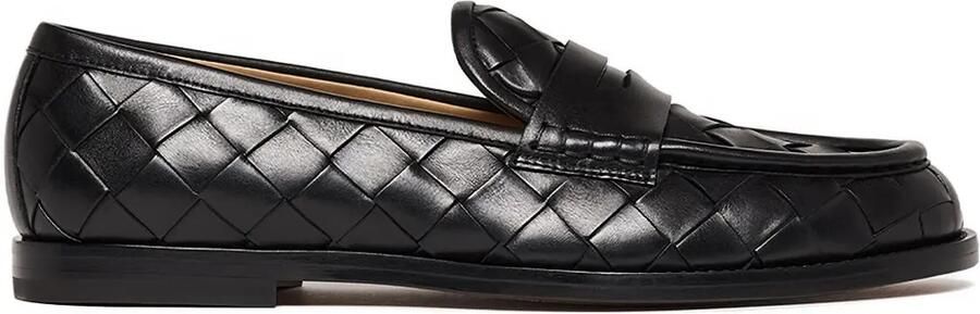 Scarosso Geweven leren loafers Zwart
