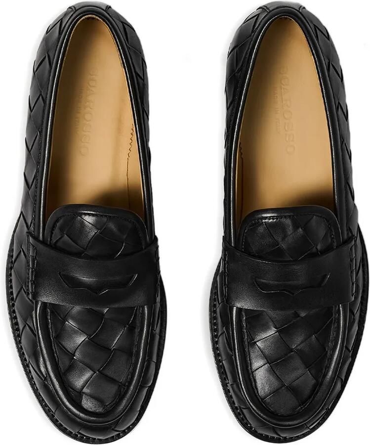Scarosso Geweven leren loafers Zwart - Foto 2