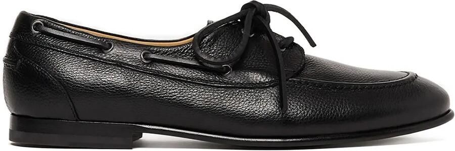 Scarosso Ginevro leren bootschoenen met veters Zwart