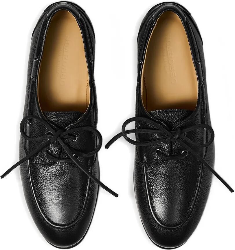 Scarosso Ginevro leren bootschoenen met veters Zwart - Foto 2