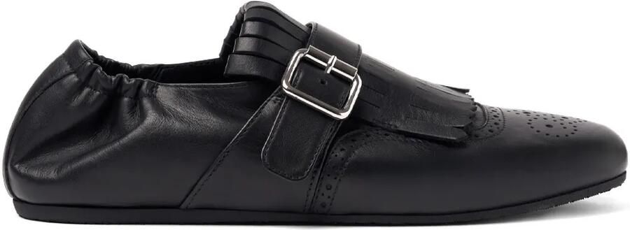 Scarosso Julian gespschoenen met franje Zwart