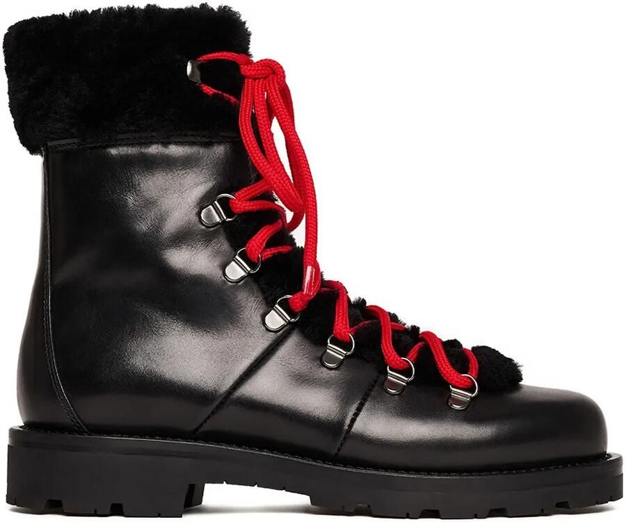 Scarosso Lace-up lammy veterlaarzen Zwart