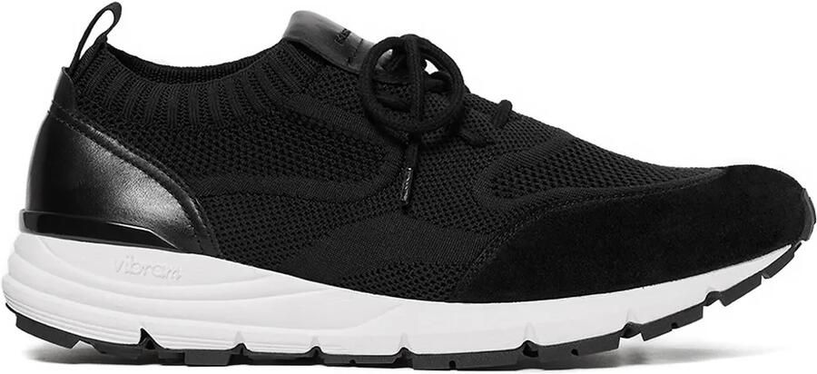 Scarosso Robbie gebreide suède sneakers Zwart