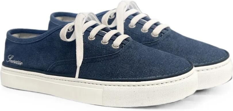 Scarosso Sirio Drill katoenen sneakers Blauw - Foto 4