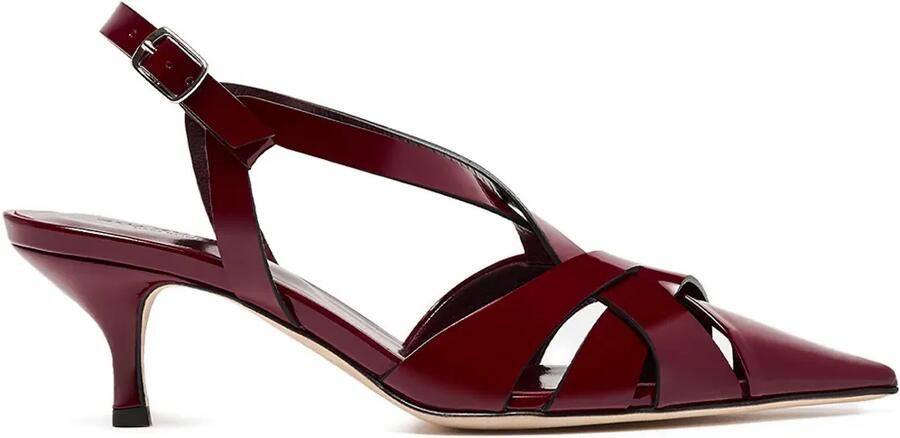 Scarosso Slingback pumps met puntige neus Rood