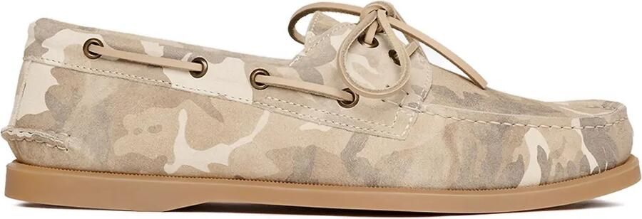 Scarosso Suède bootschoenen met camouflageprint Beige