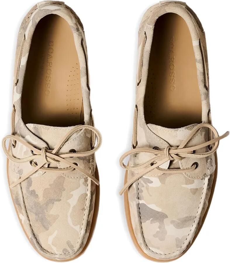 Scarosso Suède bootschoenen met camouflageprint Beige - Foto 2