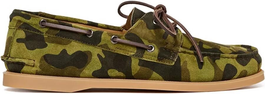 Scarosso Suède bootschoenen met camouflageprint Bruin