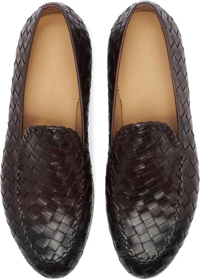 Scarosso Vittorio geweven leren loafers Bruin - Foto 3