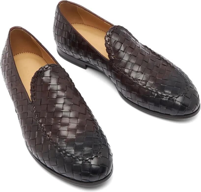 Scarosso Vittorio geweven leren loafers Bruin - Foto 2
