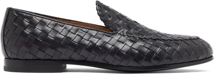 Scarosso Vittorio geweven leren loafers Zwart