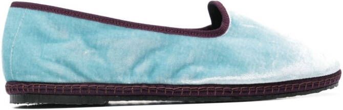 Scarosso Valentino fluwelen slippers Blauw