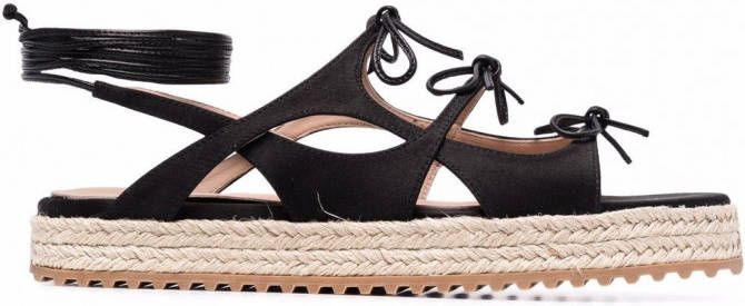 Scarosso x Paula Cademartori leren sandalen Zwart