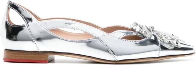 Scarosso x Paula Cademartori Moon metallic ballerina's Zilver